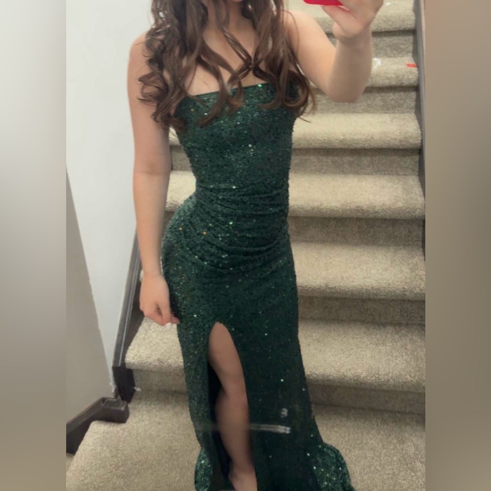Sparkling Green Open Back Dress